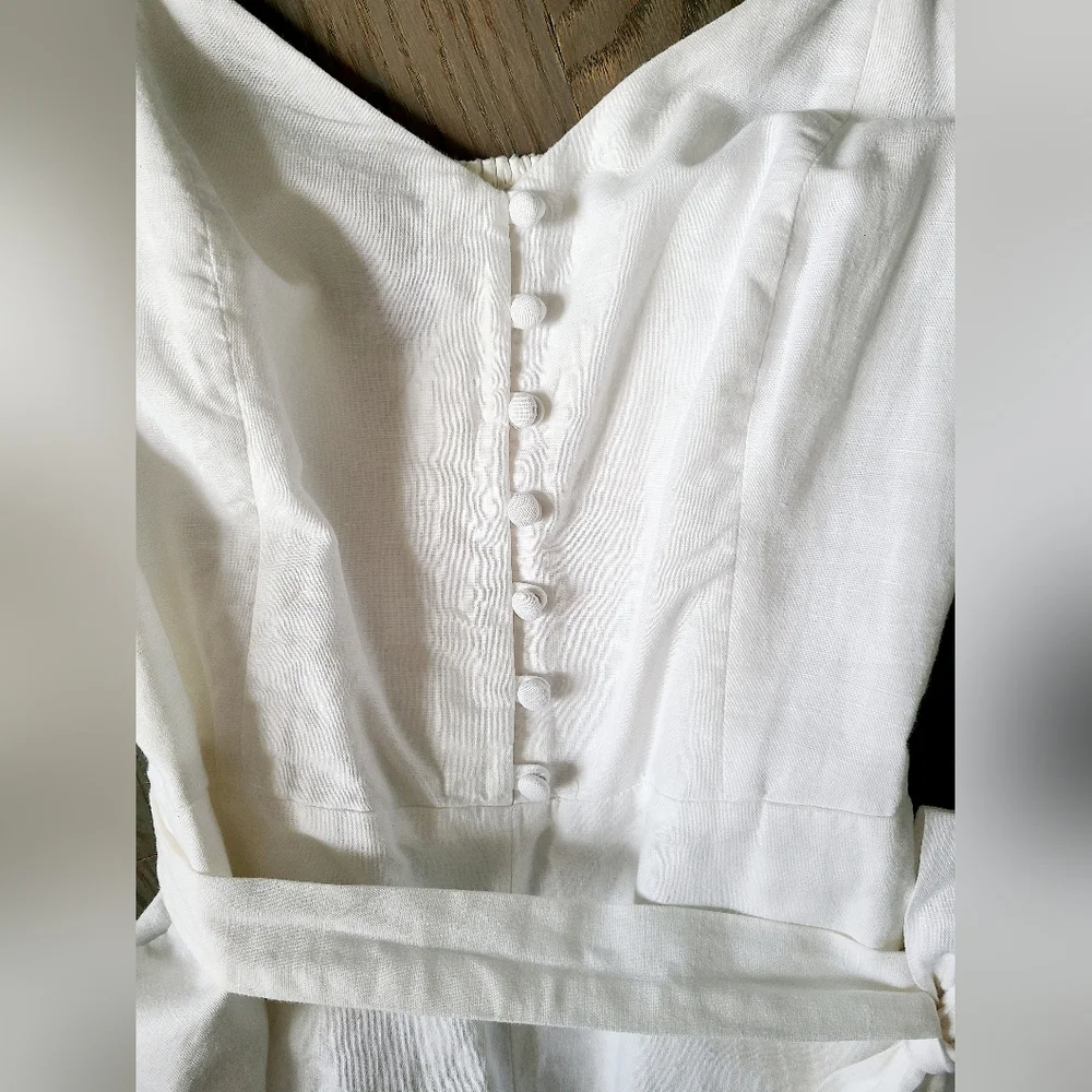 Banana Republic Wide Leg Cropped Linen Jumpsuit